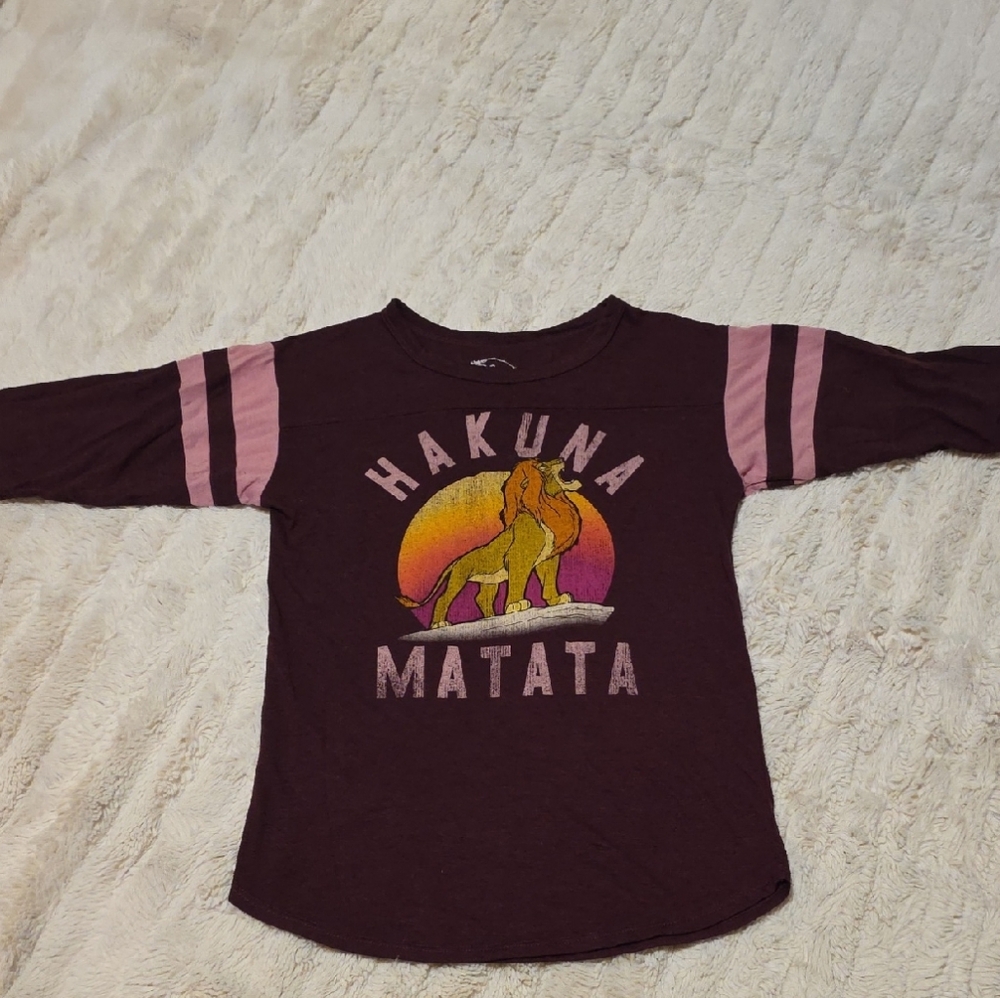 Disney Hakuna Matata Shirt - Maroon and Pink
